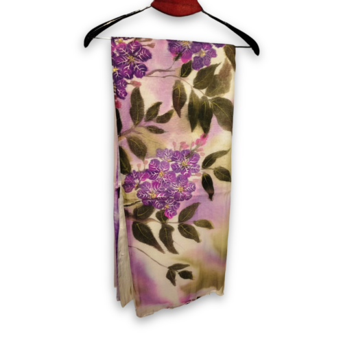 Violet Elegance Semi Muslin (HP) Sharee