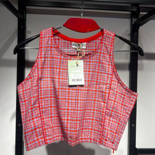 Coral Mist Check Blouse