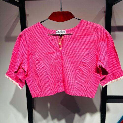 Pink Rosy Check Charm Blouse