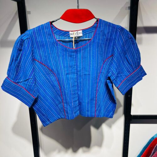 Blue Serenade Pinstripe Blouse