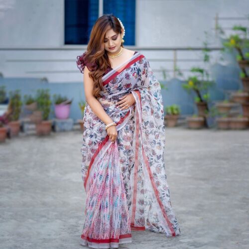 Parineeta Premium Orgenja15 hat (Soft Transparent White)