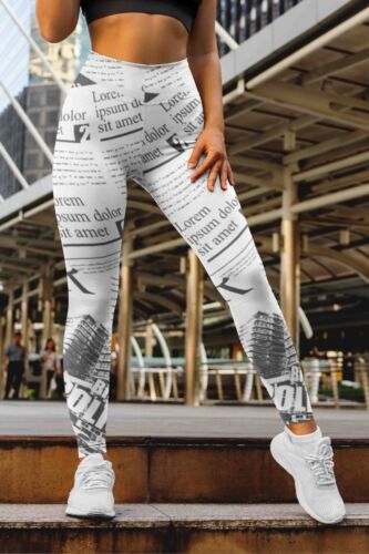 News Printed Workout Leggings – High-Waisted, Stretchable & Stylish