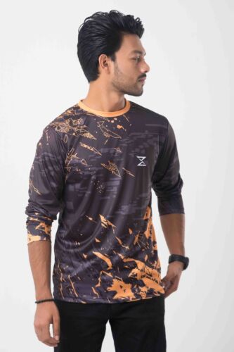 Men's Energy Orange Long Sleeve T-Shirt – Workout & Training Activewear