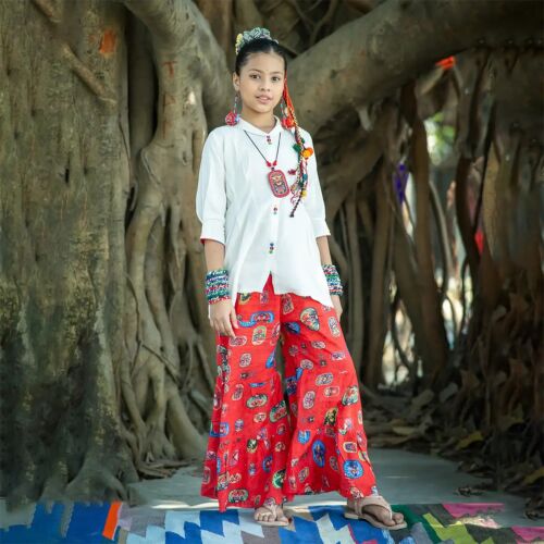 Boho Chic Girl's Cotton Stitched Dress