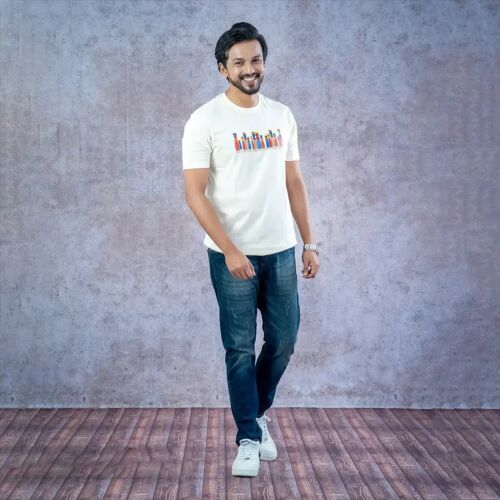 Colorful Unity Cotton T-Shirt-White