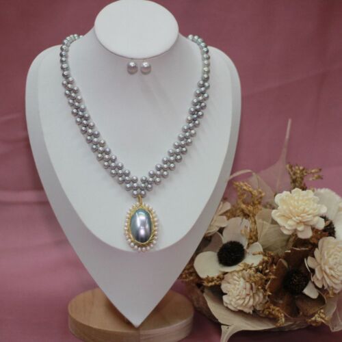 Silver Moonlight Pearl Necklace Set