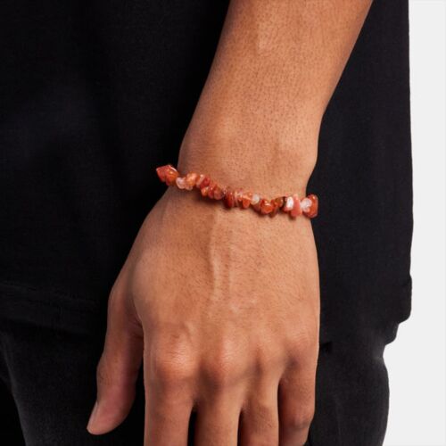 Crimson Aura Red Agate Bracelet