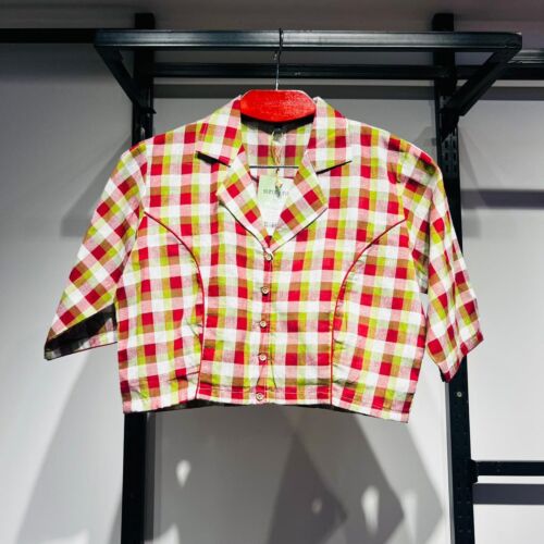Crimson Green Plaid Blouse