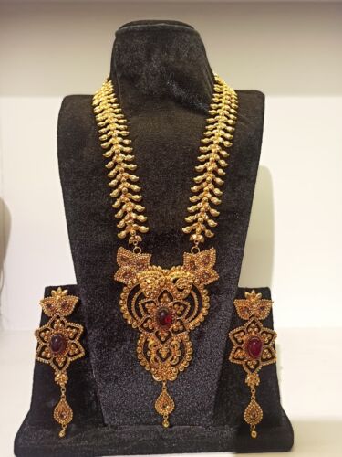 Royal Crimson Cascade Necklace Set