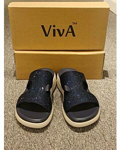 Navy Sparkle Slip-ons