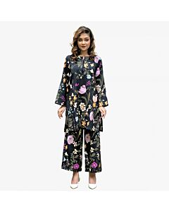 Black Floral LILY Cotton Co-ords Set