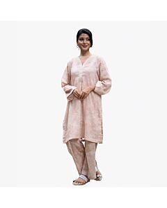 Amora Nude Pink Printed Cotton Shalwar Kameez
