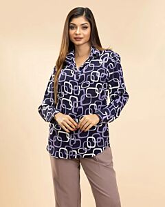 IZAVA Printed Shirt Midnight Blue