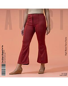 Tikin Flare Pant - Polyester Spandex Fabric - Maroon