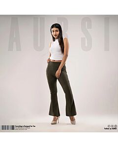 Flare Pants - Imported Spandex Fabric - Light Olive