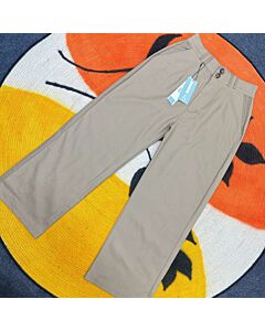 Twill Gabardine Wide Leg Pants - Beige