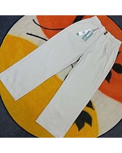 Twill Gabardine Wide Leg Pants - Off White