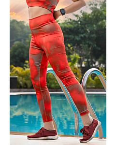 WaveTone Printed Workout Leggings – High-Waisted, Stretchable & Stylish