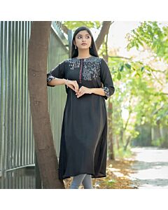 Noir Elegance Embroidered Kamiz