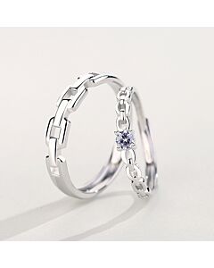 "Couple Ring-ST-925 WT- 5A 1R"