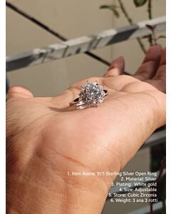 "Finger Ring-ST-925 WT-3A 5R"