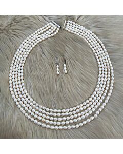 Moonlit Cascade Multi-Strand Pearl Set