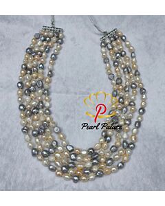 Ethereal Harmony – Multicolor Baroque Pearl Necklace