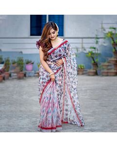 Parineeta Premium Orgenja15 hat (Soft Transparent White)