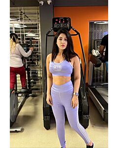 Purple Plus Printed Workout Leggings – High-Waisted, Stretchable & Stylish