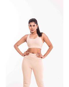 Almond Mist Non-Padded Sports Bra – Lightweight, Breathable Fitness Bra