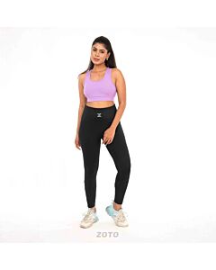 ZotoSculp Padded Purple Sports Bra – High Support, Soft & Sweatproof Gym Bra