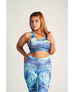 Starry Night Non-Padded Sports Bra – Lightweight, Breathable Fitness Bra