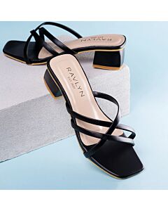 Elegant Cross-Strap Black Heels
