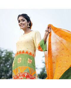 Sunshine Delight Cotton Stitched Dress