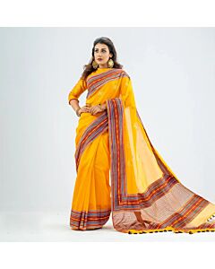 Sunshine Bliss - Yellow Cotton Sari