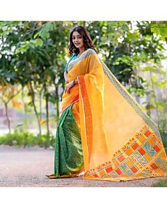 Golden Glow Handwoven Saree