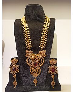 Royal Crimson Cascade Necklace Set