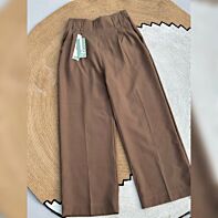 Loose Fitted Wide Leg Pants - Dark Beige