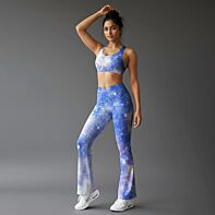 Galaxy Sports Bra and Flare Leggings Set for sports and gym