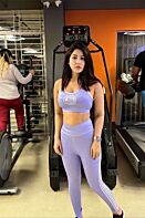 Purple Plus Printed Workout Leggings – High-Waisted, Stretchable & Stylish