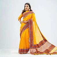 Sunshine Bliss - Yellow Cotton Sari