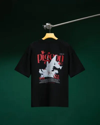 Pigeon Black Drop Shoulder-2XL