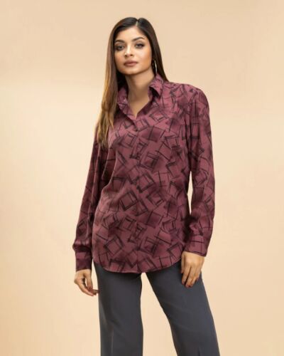 IZAVA Printed Shirt Wine
