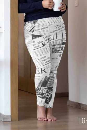 News Printed Workout Leggings – High-Waisted, Stretchable & Stylish