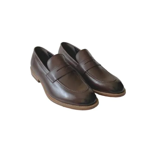 LEATHER PENNY LOAFER-Brown-39