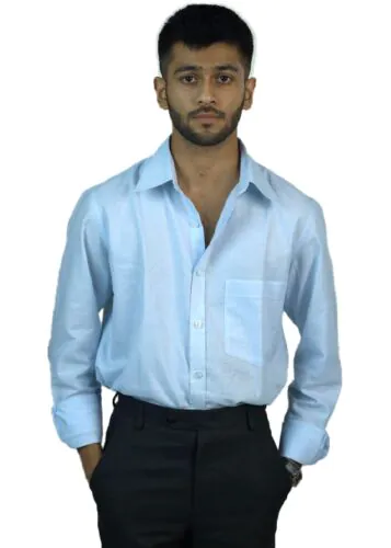NOEL Comfortable and Stylish Sky Blue Formal Shirt in a Relaxed Regular Fit-XL
