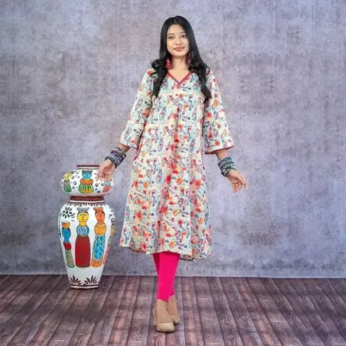 Floral Radiance Cotton Kamiz