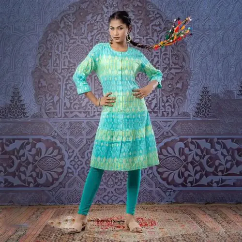 Serene Blue Cotton Kamiz