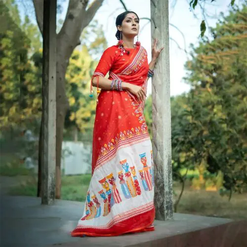 Heritage Elegance Slub Cotton Saree