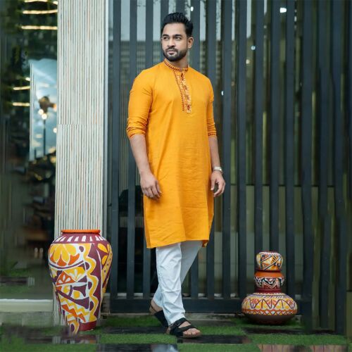 Golden Radiance Cotton Panjabi